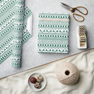 Papier Cadeau Motif classique scandinave de Noël