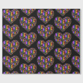 Papier Cadeau motif coeur de design holographique (Plat)