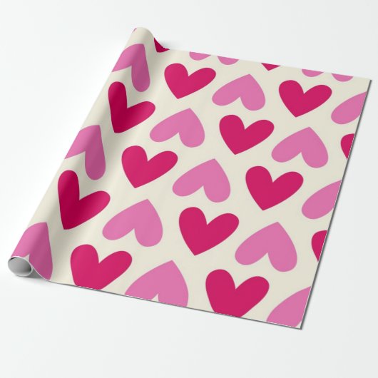 Papier Cadeau Motif coeurs (Déroulé)