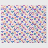 Papier Cadeau motif coeurs (Plat)