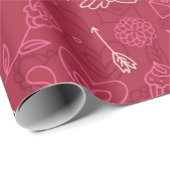 Papier Cadeau Motif cœurs (Coin rond)