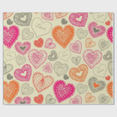 Papier Cadeau Motif cœurs (Plat)