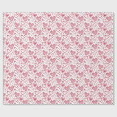 Papier Cadeau Motif Cœurs et Rubans (Plat)