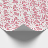 Papier Cadeau Motif Cœurs et Rubans (Coin)