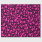 Papier Cadeau Motif Coeurs roses (Plat)