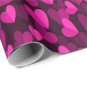 Papier Cadeau Motif Coeurs roses (Coin rond)