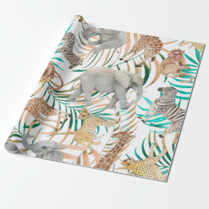 Papier Cadeau Motif coloré à la main avec col à eau
