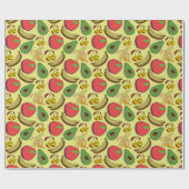 Papier Cadeau Motif coloré aux fruits tropicaux sans soudure (Plat)
