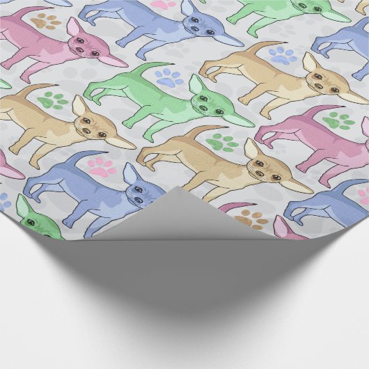 Papier Cadeau Motif coloré d'amant de chiwawa (Coin)