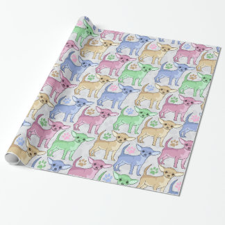 Papier Cadeau Motif coloré d'amant de chiwawa