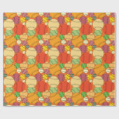 Papier Cadeau Motif coloré de Baseballs (Plat)