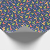 Papier Cadeau Motif coloré de Dinosaures mignon (Coin)