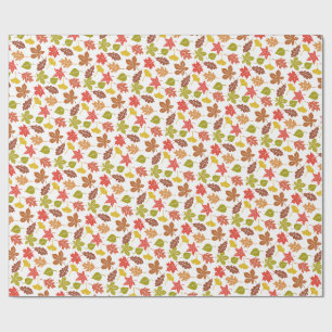 Papier Cadeau Motif Coloré de Feuilles d'Automne