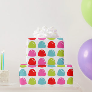 Papier Cadeau Motif Coloré de Gomme – Design Rétro de Bonbons