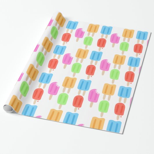 Papier Cadeau Motif coloré de Popsicle (Déroulé)