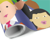 Papier Cadeau Motif coloré d'enfants d'enfants (Coin rond)