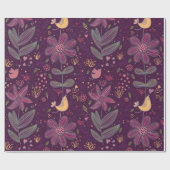 Papier Cadeau Motif coloré d'oiseau d'amusement de Boho (Plat)