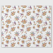 Papier Cadeau Motif coloré nautique (Plat)