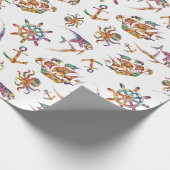 Papier Cadeau Motif coloré nautique (Coin)