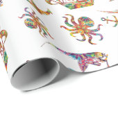 Papier Cadeau Motif coloré nautique (Coin rond)