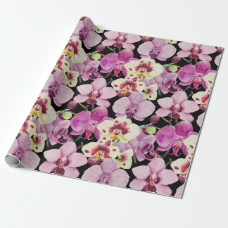 Papier Cadeau Motif coloré orchidée