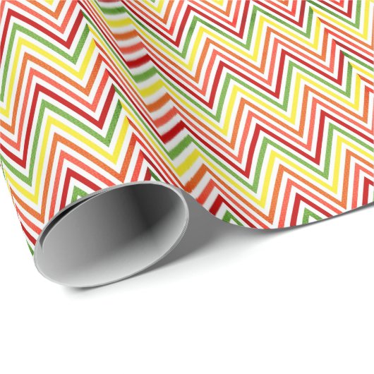 Papier Cadeau Motif coloré Zigzag Chevron (Coin rond)