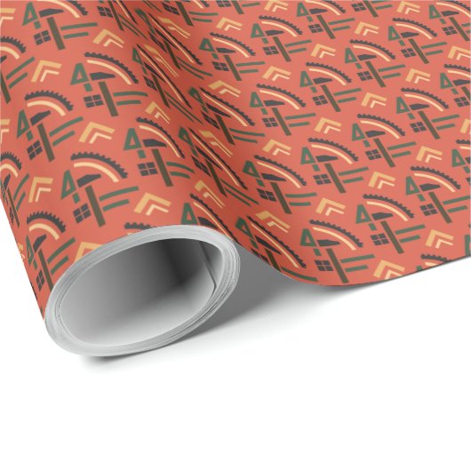 Papier Cadeau Motif communiste soviétique : plan quinquennal en (Coin rond)