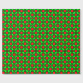Papier Cadeau Motif complexe rouge et vert (Plat)
