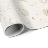 Papier Cadeau Motif Constellation de style vintage (Coin rond)