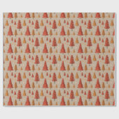Papier Cadeau motif continu de forêt d'automne (Plat)