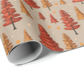 Papier Cadeau motif continu de forêt d'automne (Coin rond)