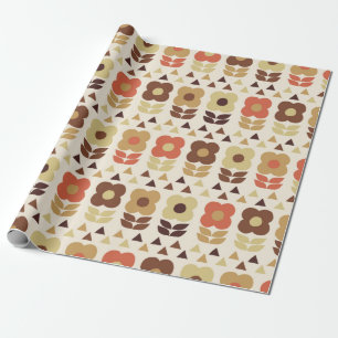 Papier Cadeau Motif continu fleurs rétro