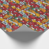 Papier Cadeau motif cool pizza carrelé (Coin)