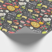 Papier Cadeau motif cool pizza carrelé (Coin)