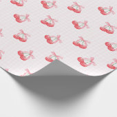 Papier Cadeau Motif Coquette Cherries Bow (Coin)