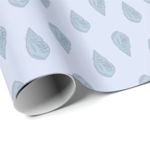 Papier Cadeau Motif Coquillage Bleu .