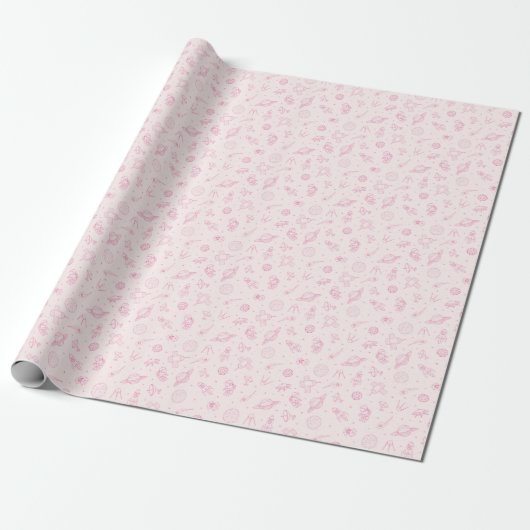 Papier Cadeau Motif cosmique mignon (Déroulé)