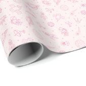 Papier Cadeau Motif cosmique mignon (Coin rond)