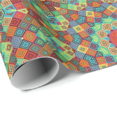 Papier Cadeau Motif couleur rouge vert bleu Diamond Star (Coin rond)