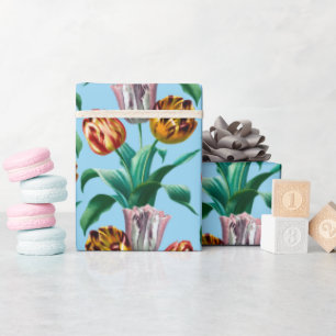 Papier Cadeau Motif couleur Vintage Aquarelle Tulip Fleurs