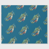 Papier Cadeau Motif Crabe Bleu (Plat)
