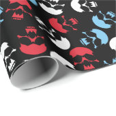 Papier Cadeau Motif crâne multicolore (Coin rond)