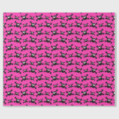 Papier Cadeau Motif crâne rose (Plat)