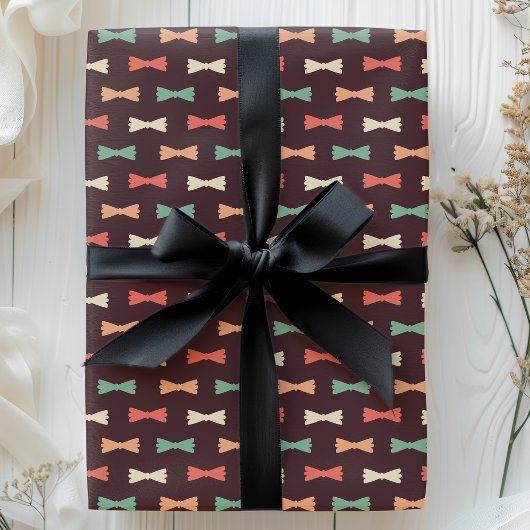 Papier Cadeau Motif Cravate branché Retro Hipster Bow