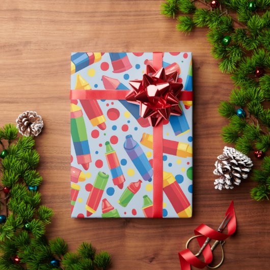 Papier Cadeau Motif Crayon (Cadeau de vacances)