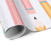 Papier Cadeau Motif crayon coloré (Coin rond)