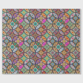 Papier Cadeau Motif créatif d'art de cercles de mandalas floraux (Plat)