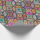 Papier Cadeau Motif créatif d'art de cercles de mandalas floraux (Coin)