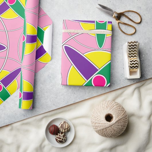 Papier Cadeau Motif croisé géométrique jouable (Artisanat)