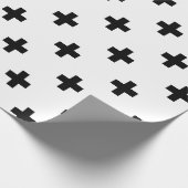 Papier Cadeau Motif croisé suisse noir et blanc (Coin)